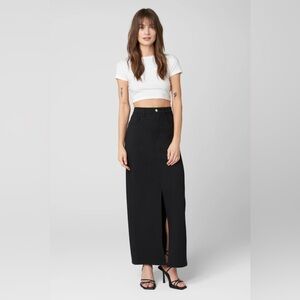 Blank NYC Black Denim Maxi Skirt